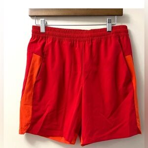Tek Gear Red and Orange Athletic Shorts Lightweight and Breathable
